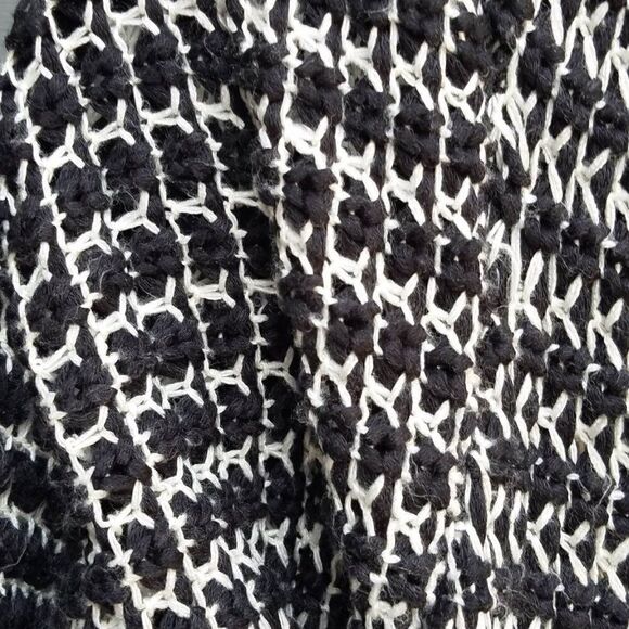 BCBG Maxazria Black White Open Front Cardigan size S/M - Picture 4 of 8